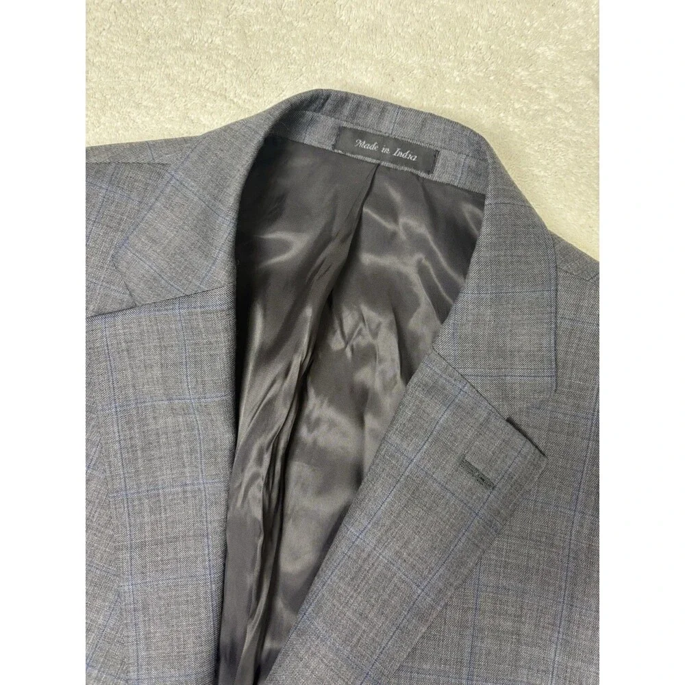 Lauren Ralph Lauren Men’s Blazer 46R Gray Wool Blend Window Pane 2 Button